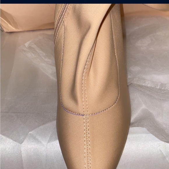 Beige clear block heel ankle boot - Picture 5 of 6